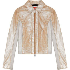 Diesel 'Tafy' Silver Leather Jacket Size 38